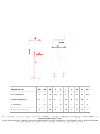 De Spartaan SportiQ bibtight - zonder zeem (dames)